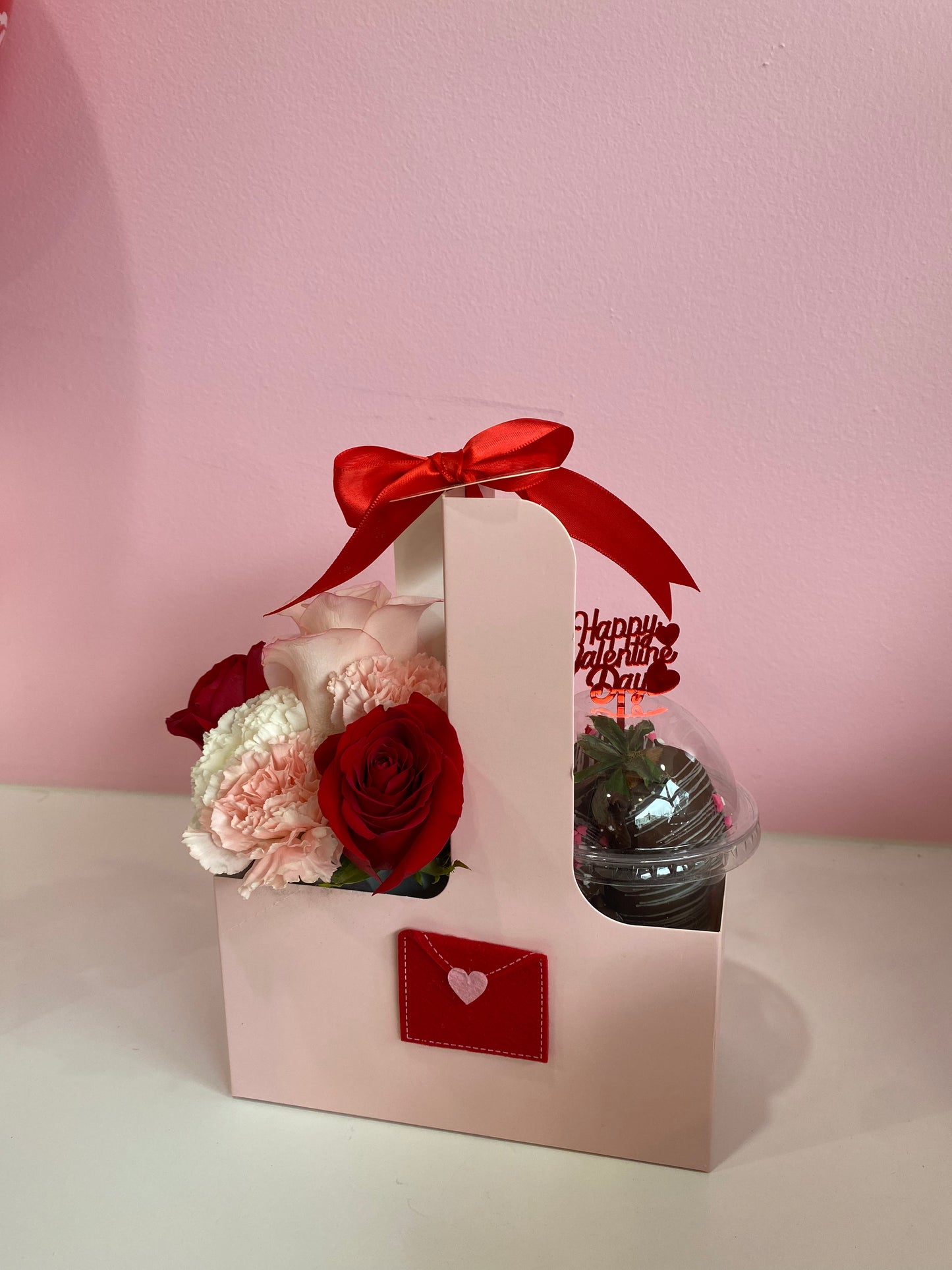 Valentine's Day stawberry & flower cup holder