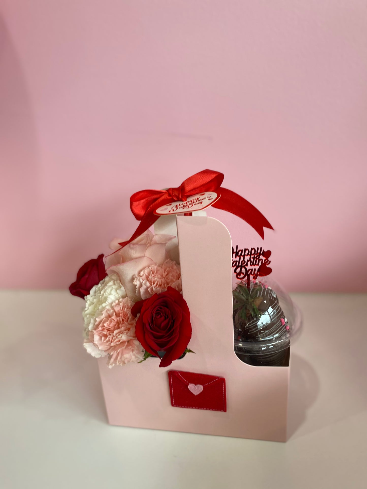 Valentine's Day stawberry & flower cup holder