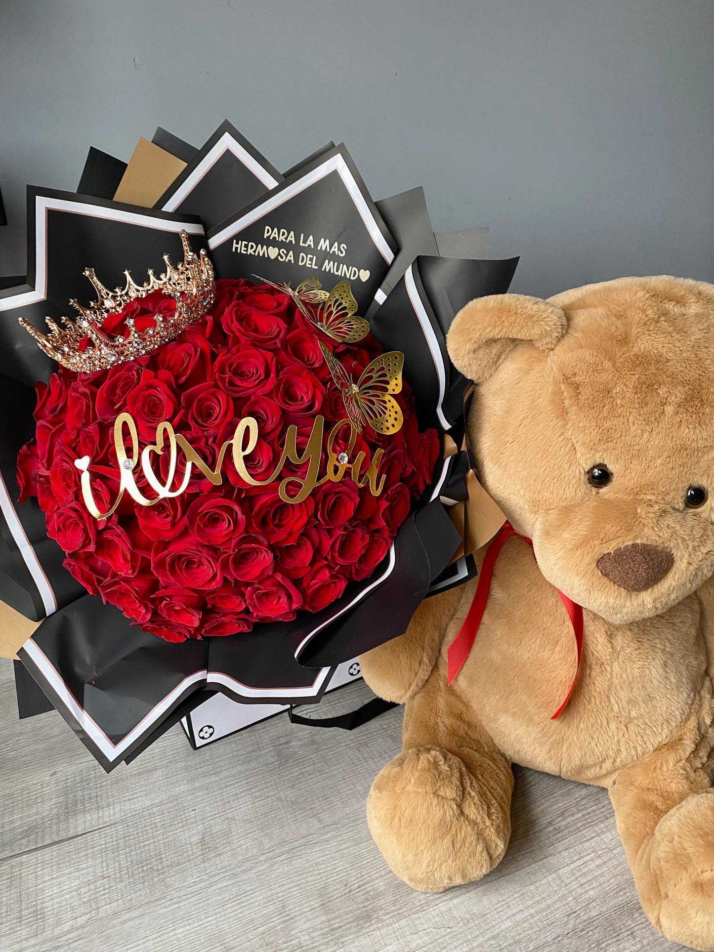 bouquet & Teddy combo