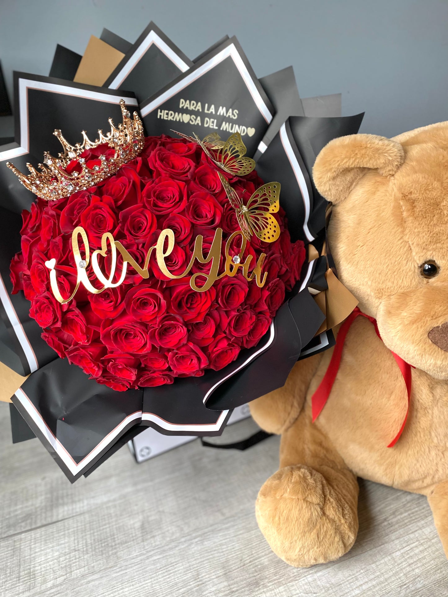 bouquet & Teddy combo