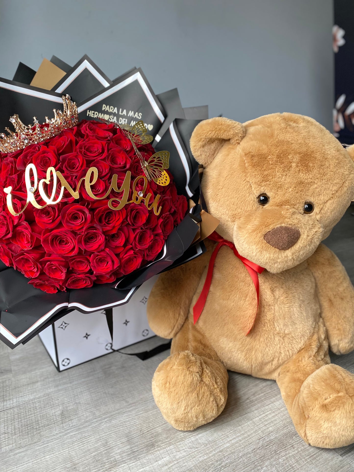 bouquet & Teddy combo