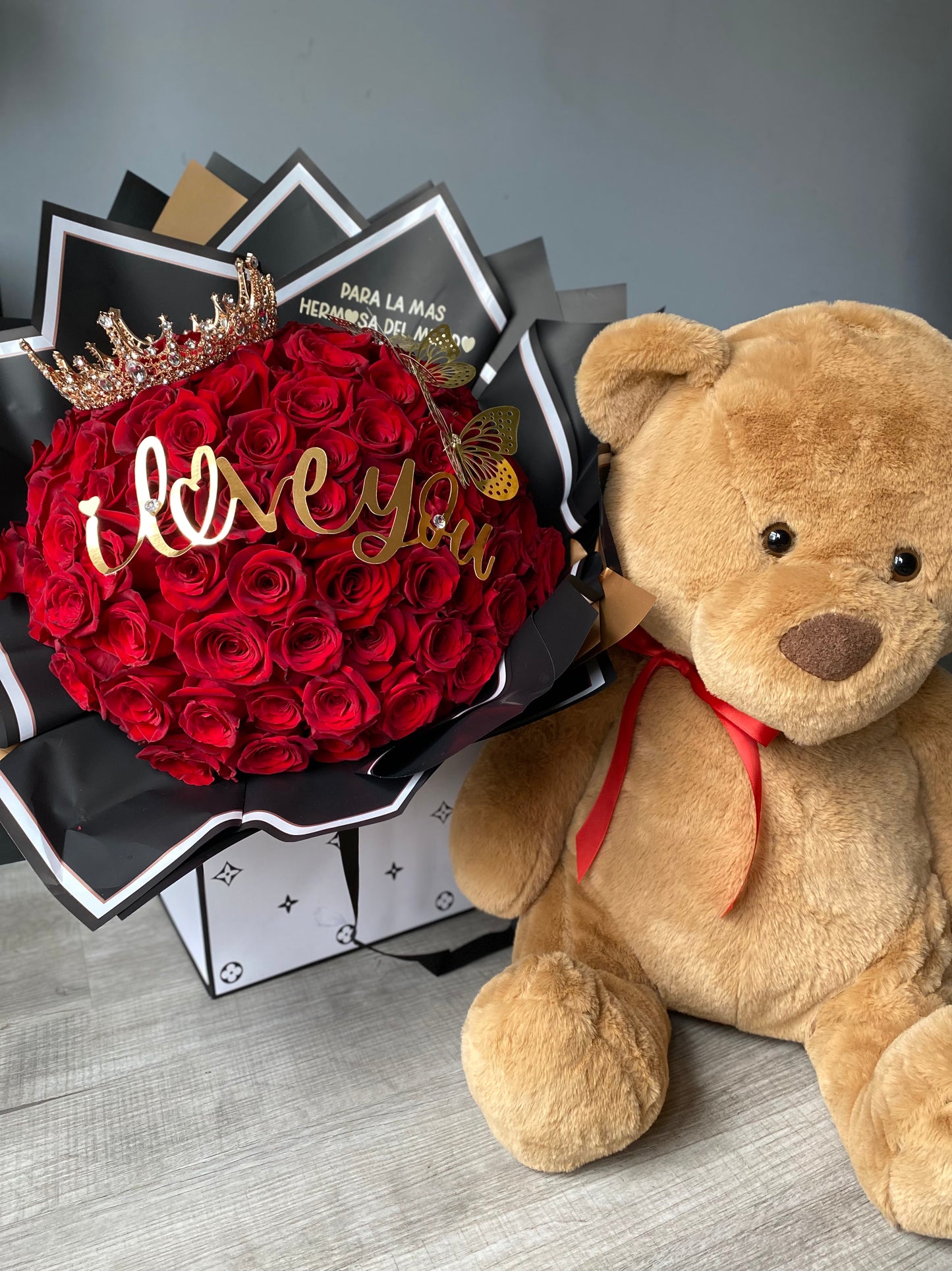 bouquet & Teddy combo