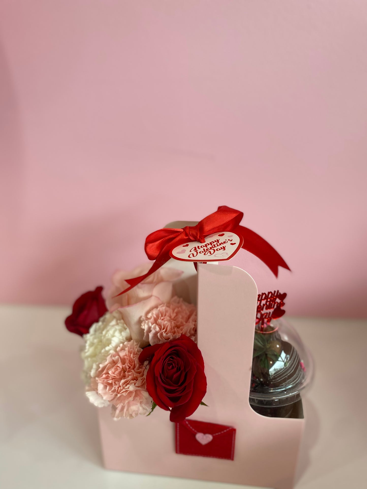 Valentine's Day stawberry & flower cup holder