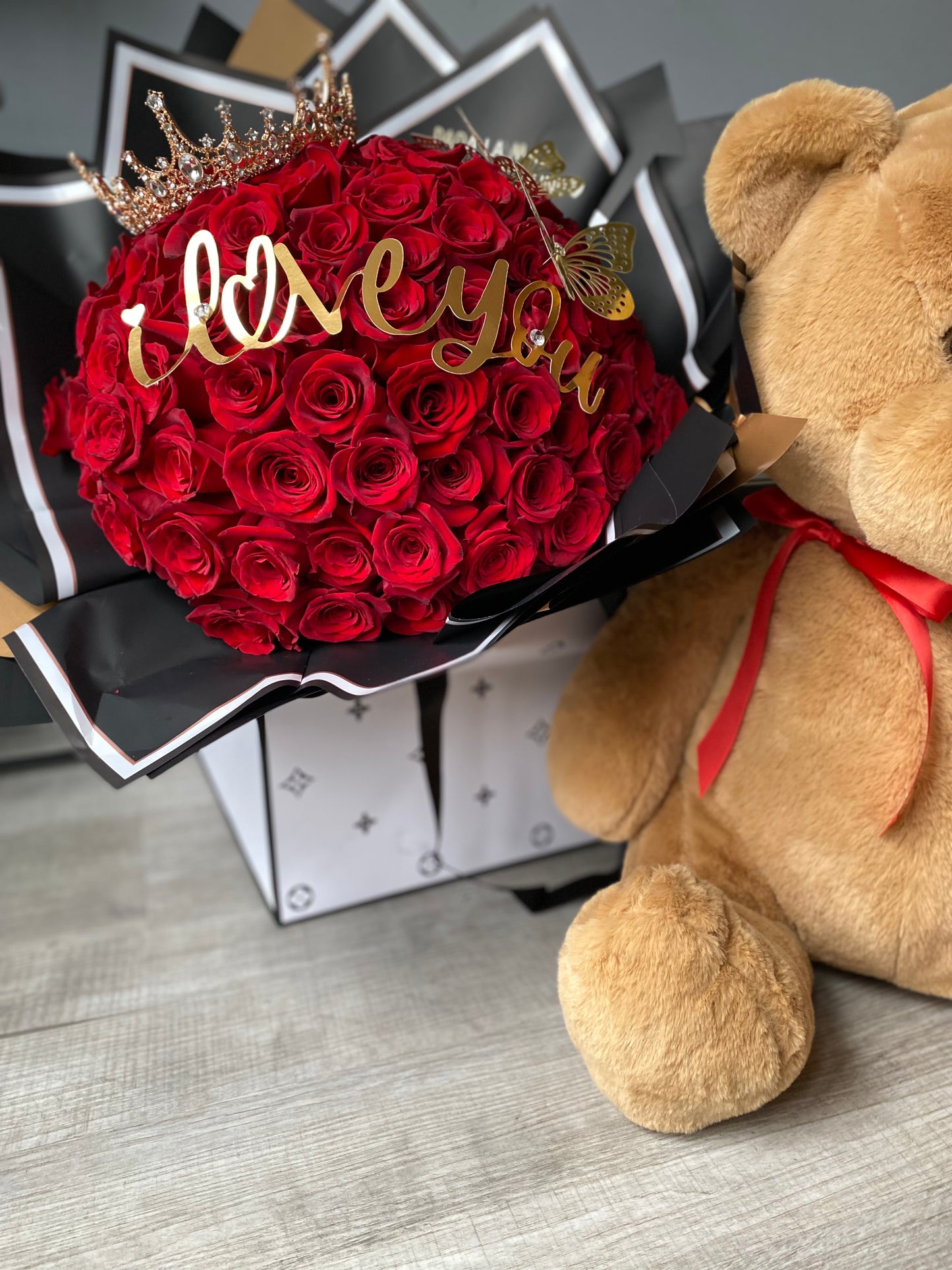 bouquet & Teddy combo